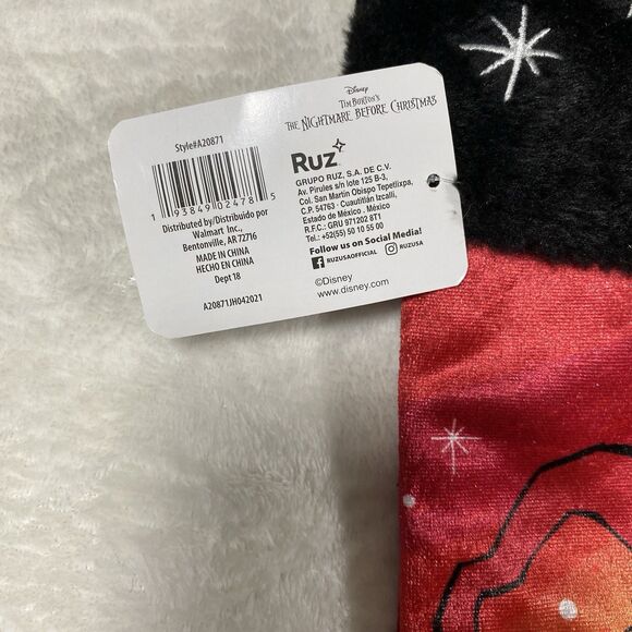 Nightmare Before Christmas Santa Jack Skellington & Zero Christmas Stocking NWT - Picture 3 of 5